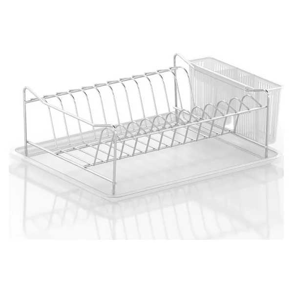 Tekno-tel Teknotel Tek Katlı Tabaklık Bulaşıklık Krom+Şeffaf KB014 - Şeffaf Gri - Görsel 5