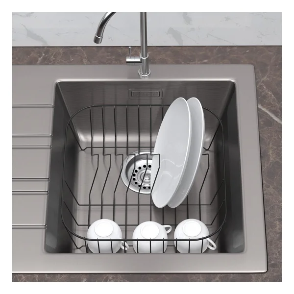 Tekno-Tel Teknotel Lavabo Evye Tabaklık Bulaşıklık Mat Siyah Kb081 - Görsel 4