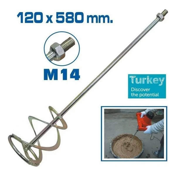 Topshop Th14343 Boya Alçı Ve Harç Karıştırıcı Uç 120x580 Mm - Görsel 2