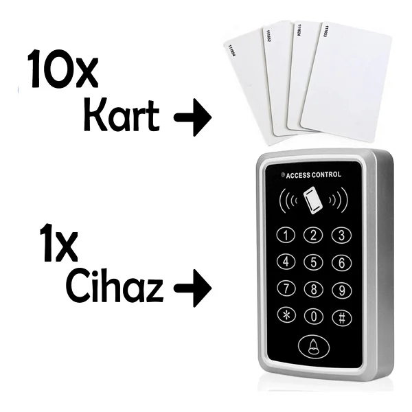 Sonex Rfid Şifreli Kapı Kilidi Kartlı Geçiş Kontrol Sistemi + 10 Adet Proximity Kart - Görsel 4