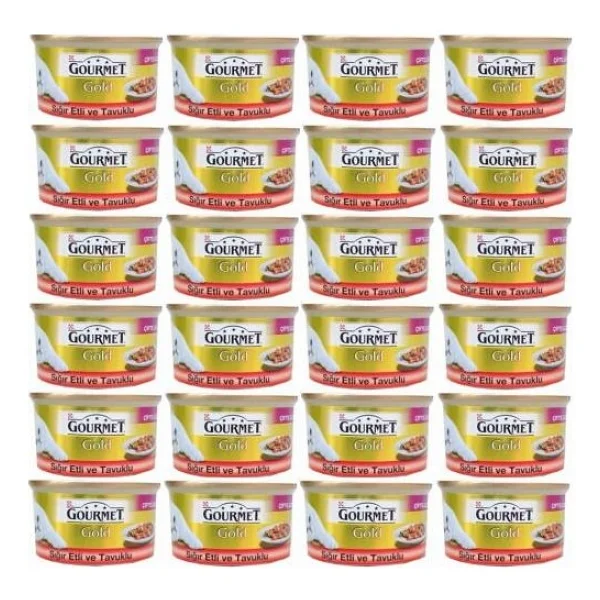Gourmet Gold Çifte Lezzet Sığır Etli Ve Tavuklu 85 Gr 24'lü Yetişkin Konserve Kedi Maması - Görsel 5
