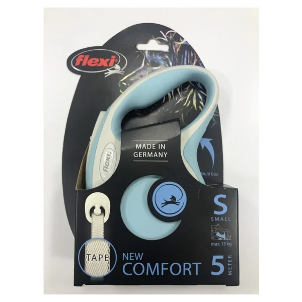 Flexi New Comfort 5 M Şerit Small Açık Mavi Otomatik Köpek Tasması - Görsel 6