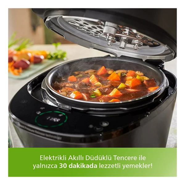 Philips Yeni Seri Tasarım Ödüllü Premium Akıllı Basınçlı Pişirici 5l Kapasite 35 Farklı Program 30 Dk'da Leziz Yemekler - Siyah - Görsel 4