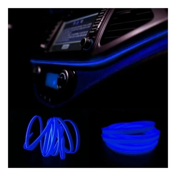 Araç Araba Içi Torpido Ledi Renkli Ip Neon LED 2 Metre Mavi Neon - Görsel 3