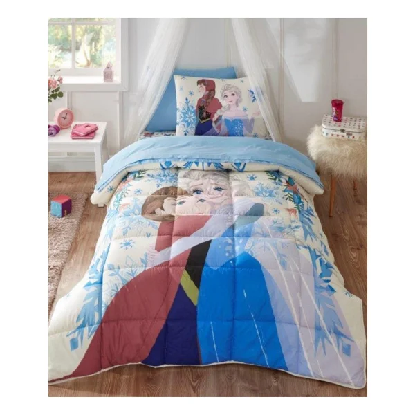 Özdilek Frozen Winter Tek Kişilik Disney Lisanslı Lastikli Fitted Çarşaf Çocuk Uyku Seti - Mavi - Görsel 3