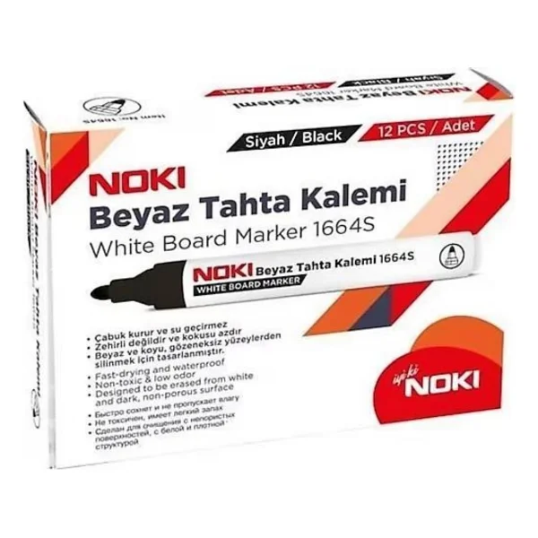 Noki 48 Adet 1664s Yazı Tahtası Kalemi Yuvarlak Uç Siyah - Görsel 5