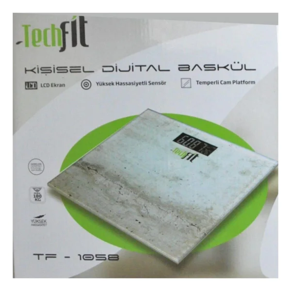 Techfit Tf-1058 Beyaz Desenli Dijital Cam Baskül - Görsel 2