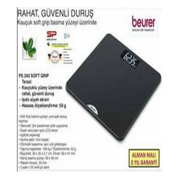 Beurer Ps 240 Soft Grip Kaymaz Yüzey Dijital Baskül - Görsel 7