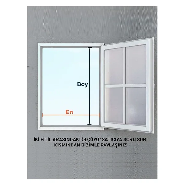 Kamataş Sineklik Menteşeli Kapı Sinekliği Beyaz (En: 0-90 Cm. Boy: 0-210 Cm) - Görsel 2