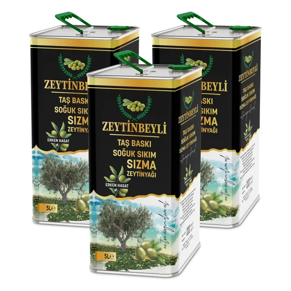 Zeytinbeyli 15 Litre Zeytinbeyli Natürel Sızma Soğuk Sıkım Taş Baskı Zeytinyağı - 15 lt - Görsel 5
