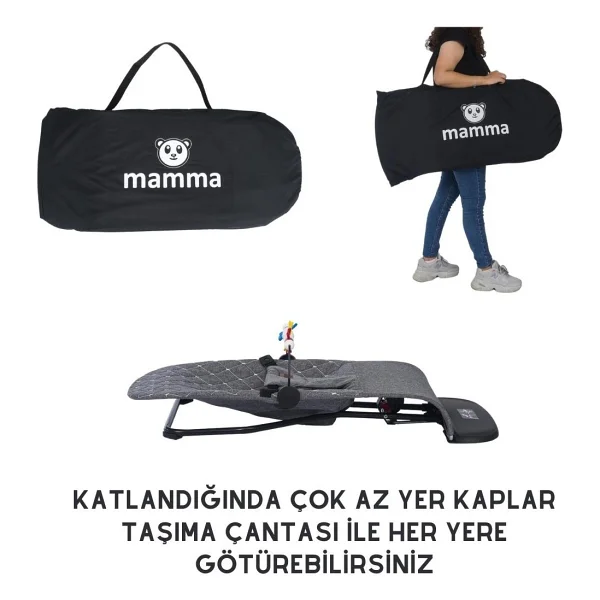 Mamma Smile Coton Oyuncaklı Sallanır Ana Kucağı Ve Seyahat Çantası - Görsel 5