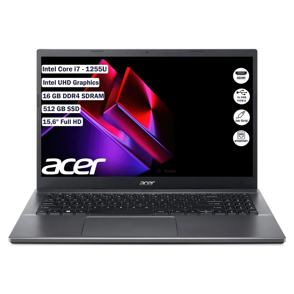 Acer Extensa 15 Ex215-55-704f Nx.Egyey.006 İ7-1255u 16 GB 512 GB SSD Iris Xe Graphics 15.6" Full HD Notebook - Görsel 9