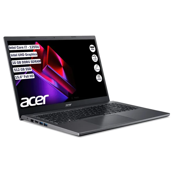 Acer Extensa 15 Ex215-55-704f Nx.Egyey.006 İ7-1255u 16 GB 512 GB SSD Iris Xe Graphics 15.6" Full HD Notebook - Görsel 2