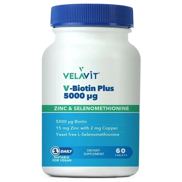 Velavit V-Biotin Plus 5000 Mcg 60 Tablet - Görsel 9