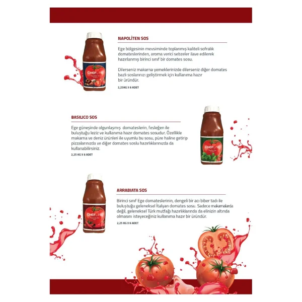 Chefline Arrabiata Sos 2.25 Kg - Görsel 6