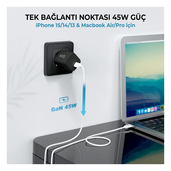 Bix Bx45g 45 W Hızlı Şarj Adaptörü - Görsel 4