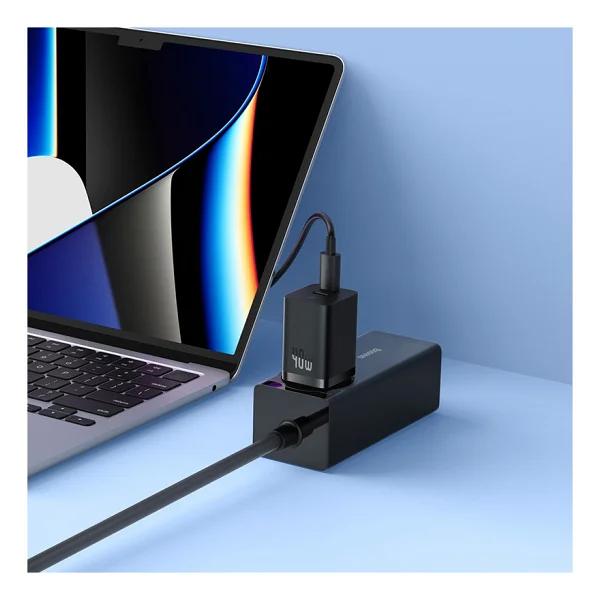Baseus Gan5 Pro 40 W Siyah Hızlı Şarj Adaptörü - Görsel 5