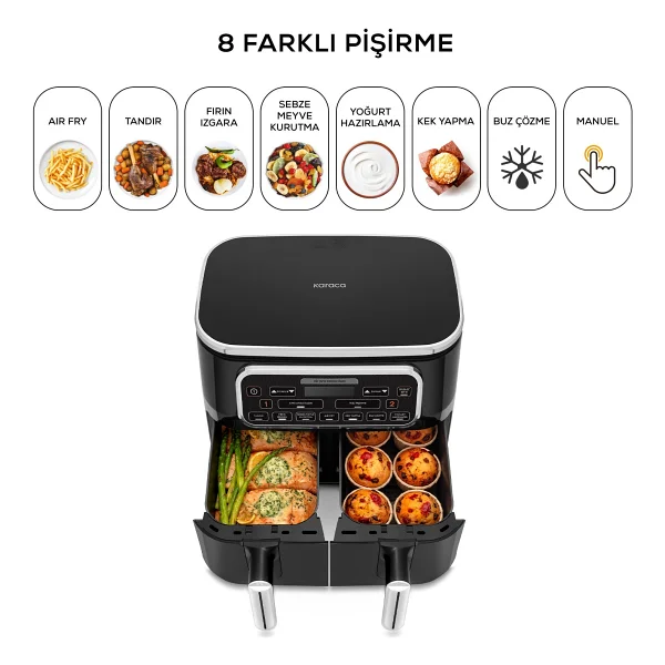 Karaca Air Pro Cook Duo Tandır Xxxl 8 Lt Yağsız Fritöz - Görsel 9