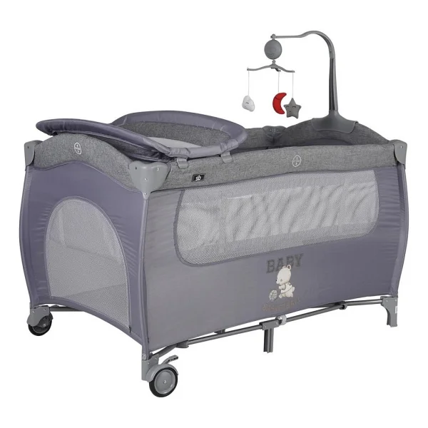 Sunny Baby Joy Plus Gri Oyun Parkı Tekerlekli Portatif Tasarım 70 X 120 Cm Kolay Kurulum - Görsel 3