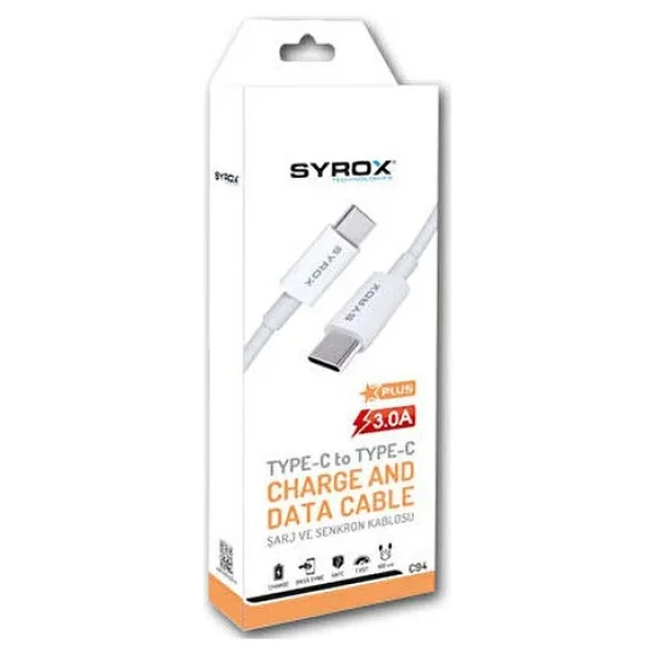 Syrox C94 1 M 3.0a Type-C To Type-C Data Ve Şarj Kablosu - Görsel 2