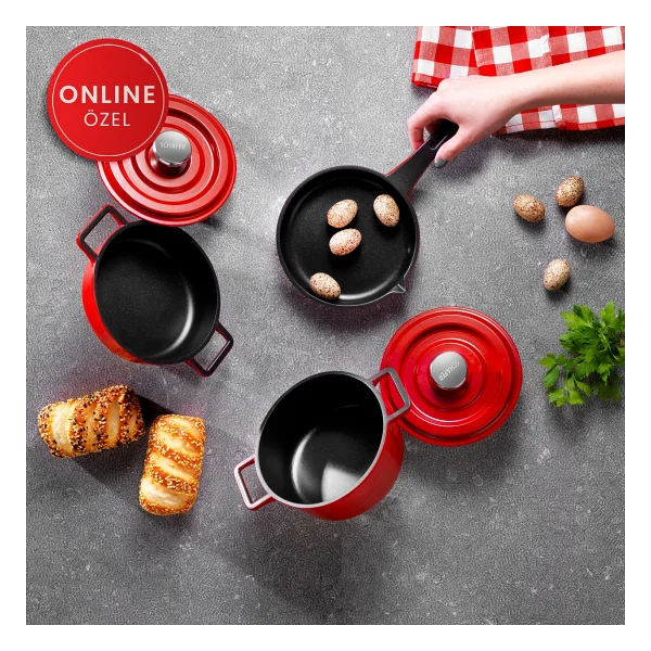 Schafer Retro Cast 5 Parça Mini Döküm Tencere Seti - Görsel 6