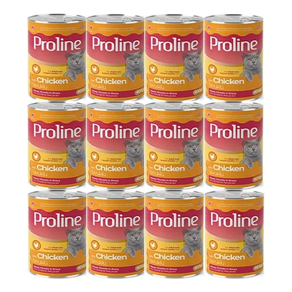Proline Tavuklu 400 gr 12'li Yetişkin Konserve Kedi Maması - Görsel 2