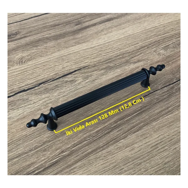 Koldoor Zend Mat Siyah Mobilya Dolap Mutfak Çekmece Kulpu 128 Mm 2 Adet - Görsel 2