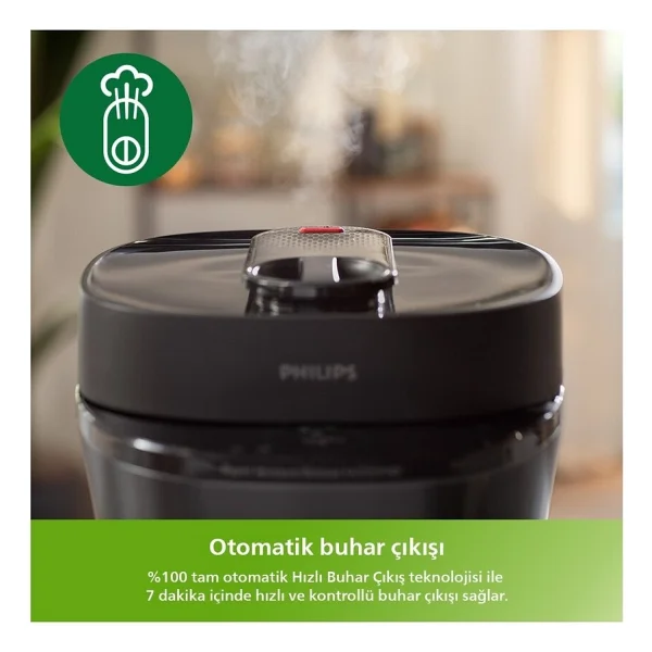 Philips Yeni Nesil Elektrikli Akıllı Düdüklü Tencere 5l Kapasite Dijital Dokunmatik Paslanmaz Çelik - Altın - Görsel 6