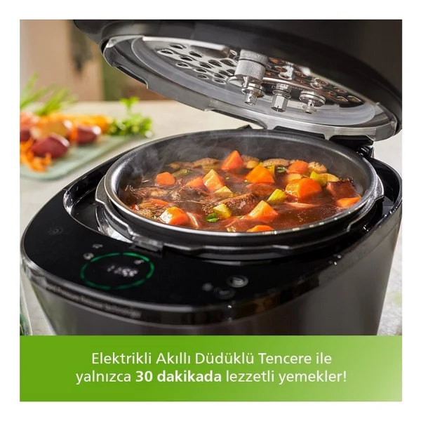 Philips Yeni Nesil Elektrikli Akıllı Düdüklü Tencere 5l Kapasite Dijital Dokunmatik Paslanmaz Çelik - Altın - Görsel 4