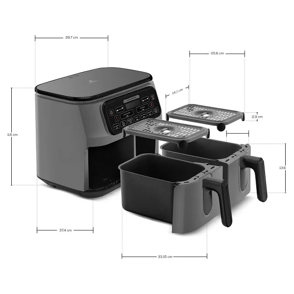 Karaca Air Pro Cook Duo Tandır Xxxl 8 Lt Space Gray Black Yağsız Fritöz - Görsel 8