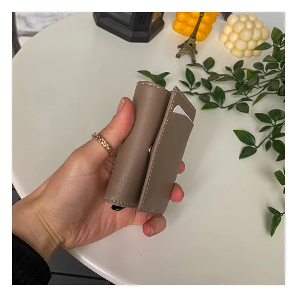 Modica Laura - Teknolojik Vegan Deri Rfıd Korumalı Otomatik Pop-Up Mekanizmalı Modern İnce Tasarım Kompakt Kartlık/Cüzdan, Anti Theft Cüzdan (Siyah) - Görsel 5