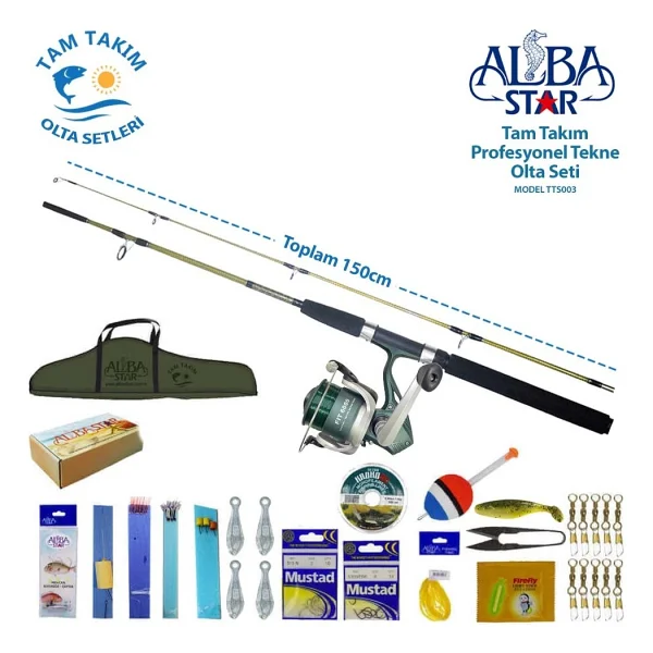 Alba Star Tts003 Tam Takım Profesyonel Tekne Olta Seti - Görsel 6