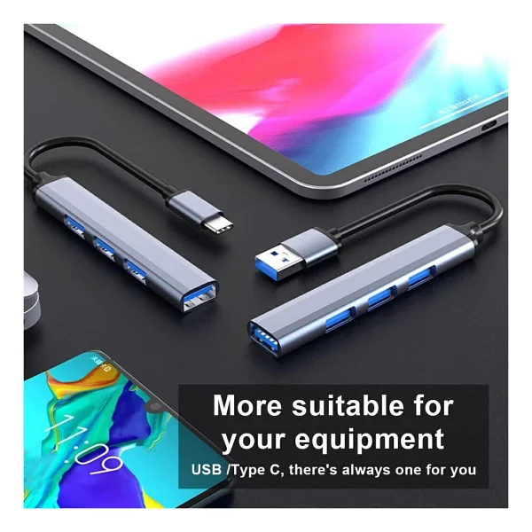 Coverzone USB Çoğaltıcı Adaptör USB 3.0 Çoklu Bağlantı Noktalı Dağıtıcı Seyahat Dock Laptop PC Notebook Bilgisayar Adaptörü Ev Ofis Kullanımına Uygun C809 - Görsel 3