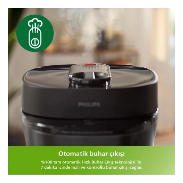 Philips Akıllı Düdüklü Tencere, 5l Kapasite 35 Farklı Program, Ön Ayarlı Zamanlayıcı, Sıcak Tutma Fonksiyonu - Luciole Beyaz Lambader Hediye! - Görsel 2