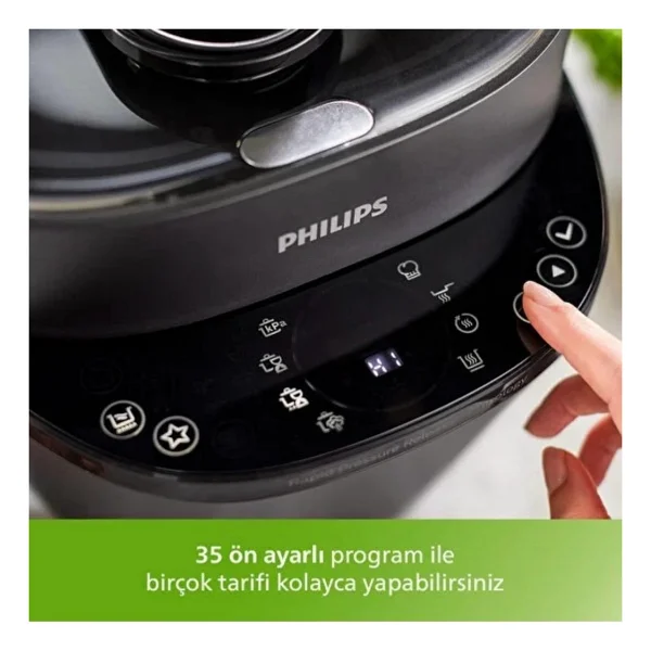Philips Akıllı Düdüklü Tencere, 5l Kapasite 35 Farklı Program, Ön Ayarlı Zamanlayıcı, Sıcak Tutma Fonksiyonu - Luciole Beyaz Lambader Hediye! - Görsel 3