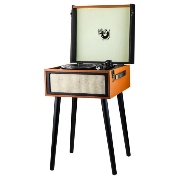 Ktools Long Play Retro K216 Kahverengi Ayaklı Retro Pikap - Görsel 3