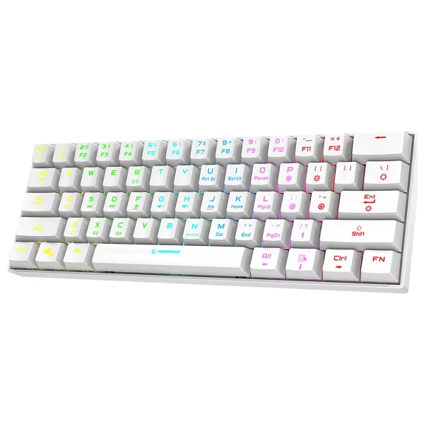 Rampage B-ATOM KB-RX63 Beyaz RGB TKL Blue Switch Kablolu/Kablosuz Mekanik Oyuncu Klavyesi - Görsel 2