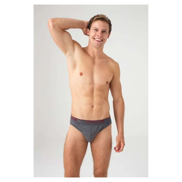 U.S. Polo Assn. Erkek Siyah - Antrasit Melanj - Lacivert 3 Lü Slip - Görsel 5