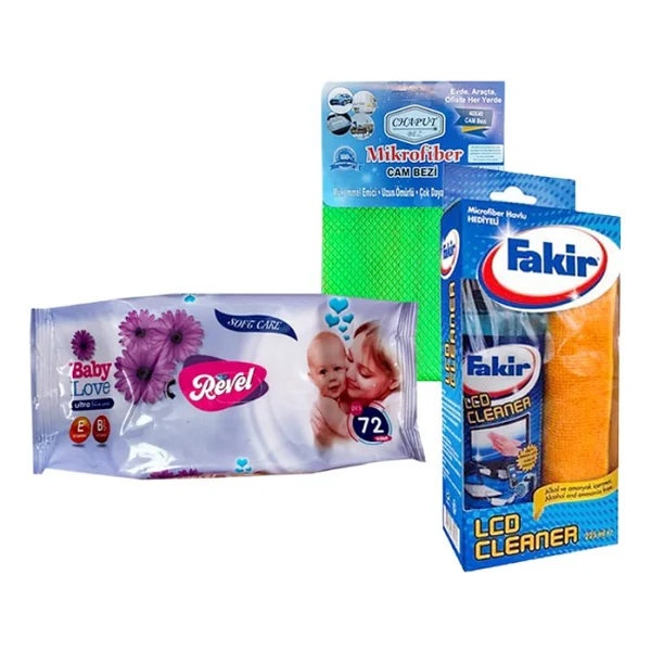 Fakir Lcd Cleaner Ekran Temizleyici 225 Ml Ve Chaput Mikrofiber Cam Bezi Ve Revel Islak Havlu 72'li - Görsel 4