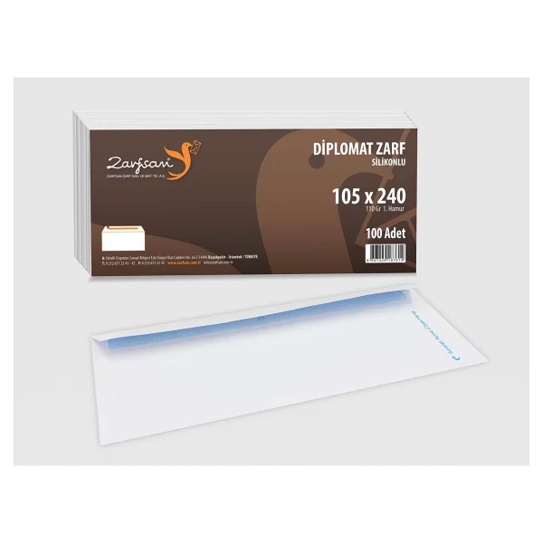 Diplomat Zarf Düz 110 Gr 10,5 X 24 Cm 100'lü - Görsel 2