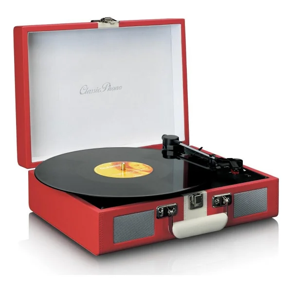 Lenco Classic Phono Tt-110 Kırmızı Çantalı Retro Pikap - Görsel 7