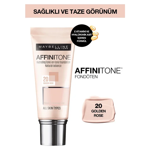 Maybelline Affinitone 20 Golden Rose 30 Ml Likit Fondöten - Görsel 6