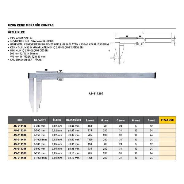 Asimeto As-311206 500 Mm Uzun Çene Mekanik Kumpas - Görsel 3