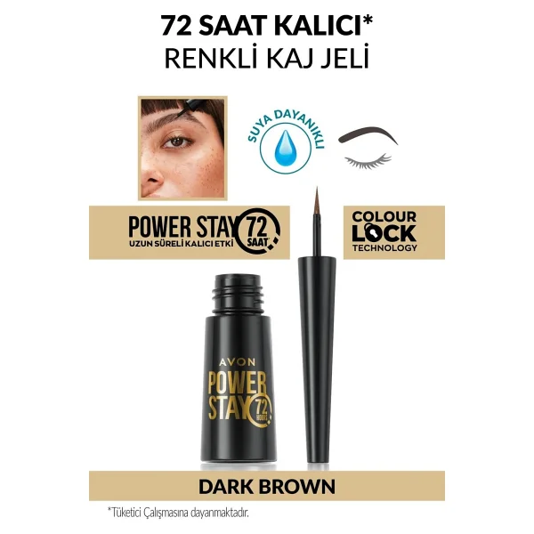 Avon Power Stay 72 Saat Kalıcı Kaş Jeli Dark Brown - Görsel 2