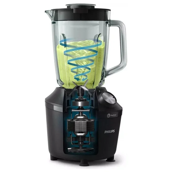Philips 2 L Kapasite, 600w, Problend Sistemi, 2 Hız Ve Darbe Ayarı, Cam Sürahili Blender - Siyah - Görsel 2