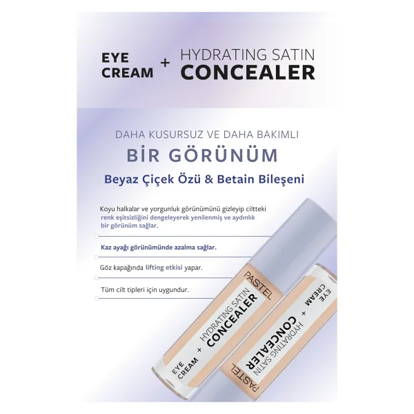 Pastel Eye Cream + Hydrating Satin 61 Vanilla 4.3 Ml Likit Kapatıcı - Görsel 2