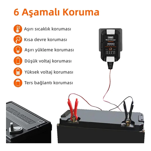 Mioji Mio 1000A 12-16 V Akıllı Akü Şarj Cihazı - Görsel 5