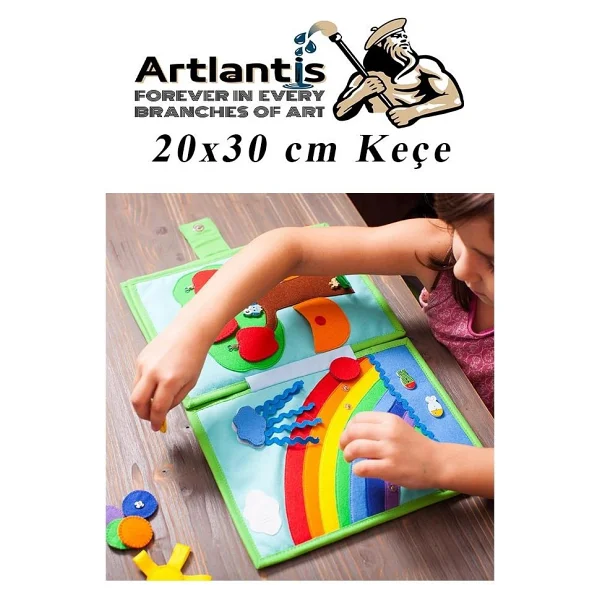 Artlantis Keçe 10 Renk A4 20x30 Cm 1 Paket Keçe 10 Lu Okul Kreş Okul Öncesi Etkinlik Hobi - Görsel 4