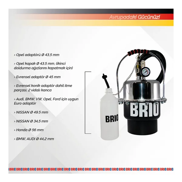 Brio Fren Hava Alma Makinası Universal Adaptör Setli Komple - Görsel 4