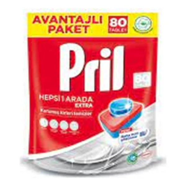 Pril Hepsi Bir Arada Extra Bulaşık Makinesi Tableti 80 Adet - Güçlü Temizlik, Parlaklık ve Leke Koruması - Görsel 7